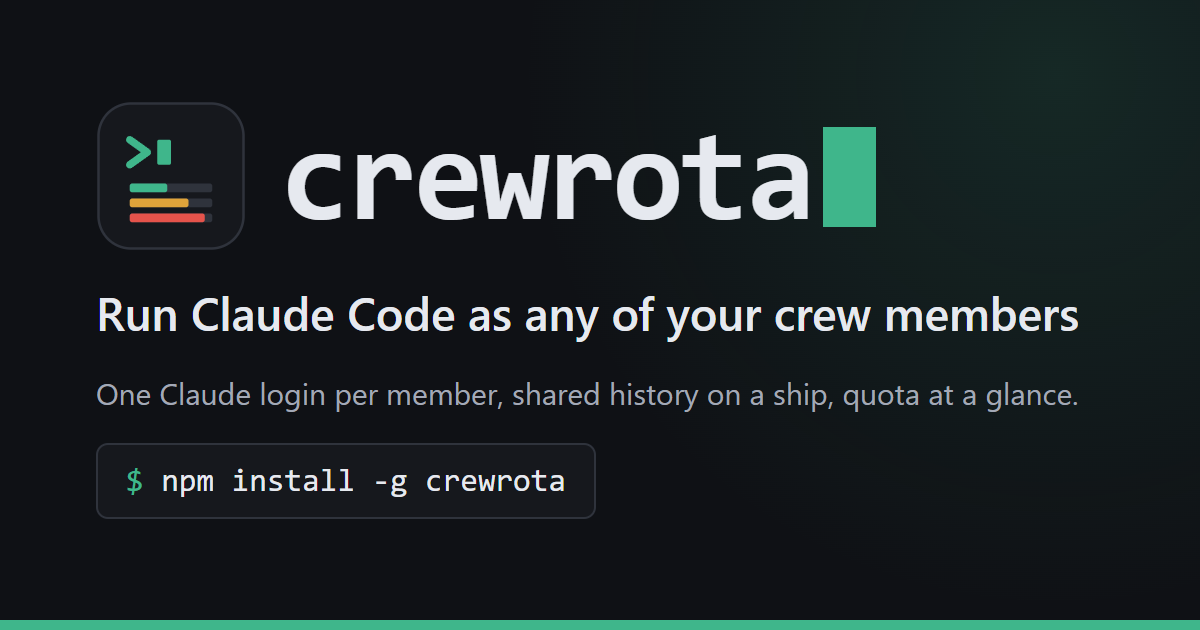 Code Wswitching Switch Claude Code accounts without logging out: why I built crewrota ...
